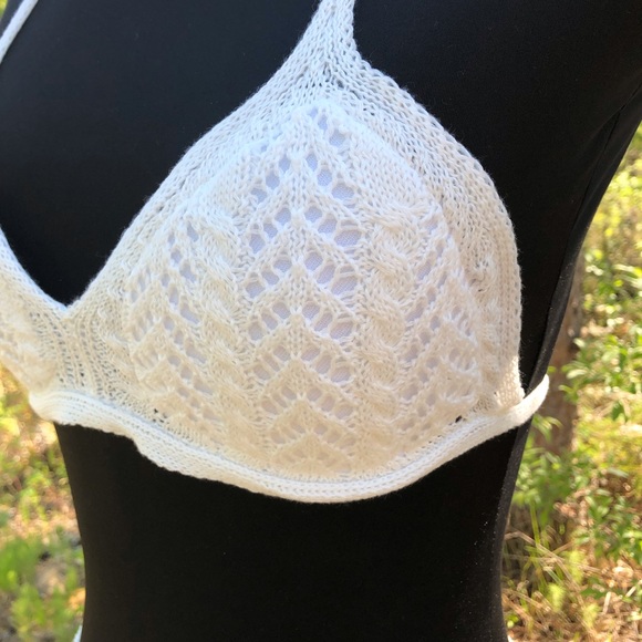 NEW White Stretch Knit Pant Crop Top Set Summer Loungewear Beach One Size XS/S - Picture 11 of 12